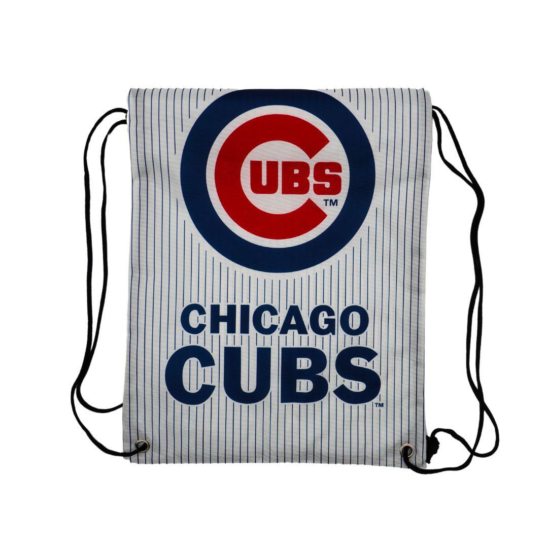 CHICAGO CUBS PINSTRIPE BULLSEYE DRAWSTRING BACKPACK Bags & Backpacks Ivy Shop