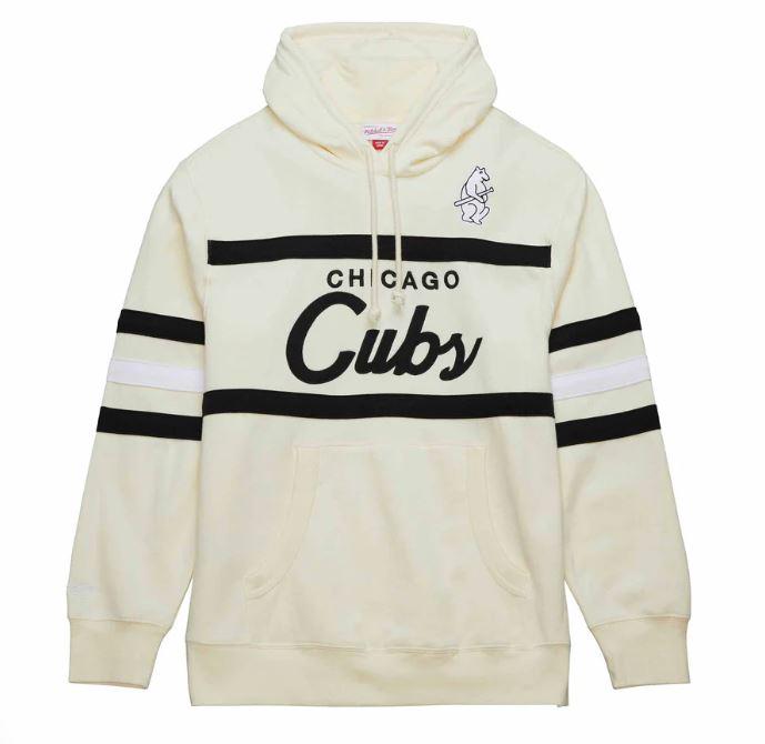 CHICAGO CUBS MITCHELL & NESS MEN'S 1914 HEAD COACH CREAM HOODIE Sweatshirts & Hoodies Ivy Shop