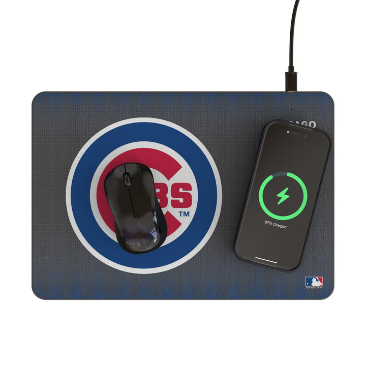 Chicago Cubs Linen 15-Watt Wireless Charger and Mouse Pad Office Products Keyscaper