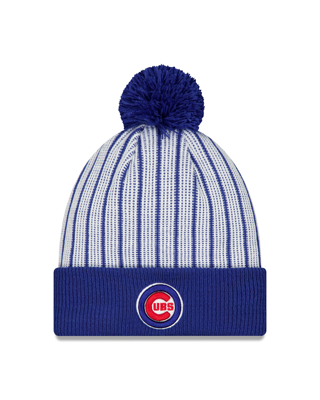 Chicago Cubs Logo Pinstripe Knit Royal/White by New Era Knits NEW ERA CAP COMPANY INC