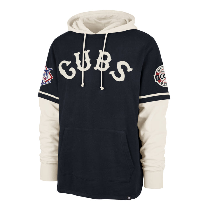 Chicago Cubs Trifecta Unisex Short Sleeve Pullover Hoodie Navy by '47 Brand Sweatshirts & Hoodies Ivy Shop