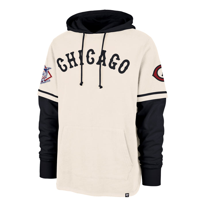 Chicago Cubs Trifecta 1929 Unisex Short Sleeve Pullover Hoodie Cream by '47 Brand Sweatshirts & Hoodies Ivy Shop