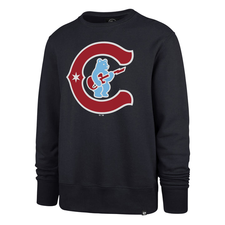 Chicago Cubs Blues Alt C Rock Bear Navy Unisex Crew by '47 Brand Sweatshirts & Hoodies '47 BRAND