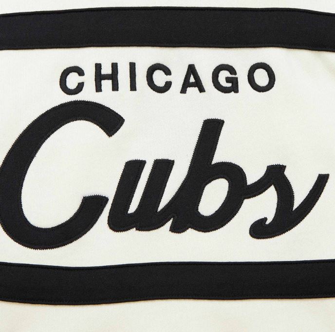 CHICAGO CUBS MITCHELL & NESS MEN'S 1914 HEAD COACH CREAM HOODIE Sweatshirts & Hoodies Ivy Shop