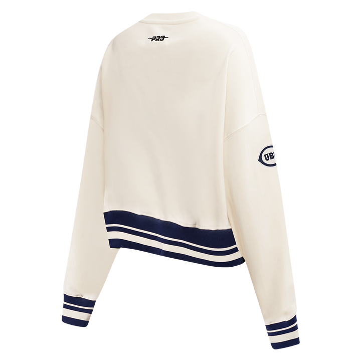Chicago Cubs 1929 Logo Women's Cream Crewneck by Pro Standard Sweatshirts & Hoodies PRO STANDARD