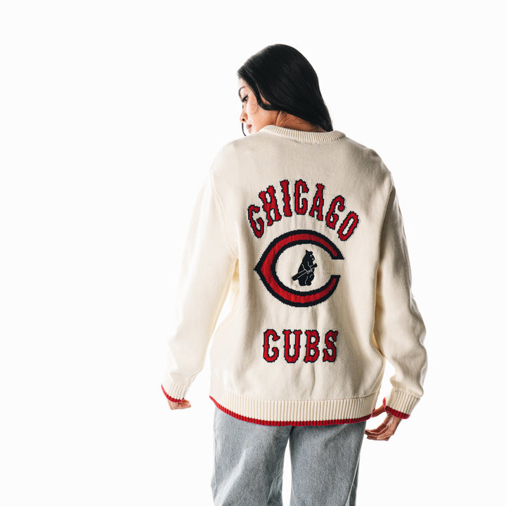 Chicago Cubs 1929 Women's Jacquard Sweater by The Wild Collective Sweatshirts & Hoodies THE WILD COLLECTIVE