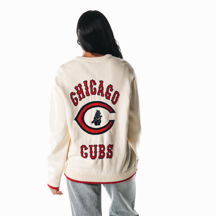 Chicago Cubs 1929 Women's Jacquard Sweater by The Wild Collective Sweatshirts & Hoodies THE WILD COLLECTIVE