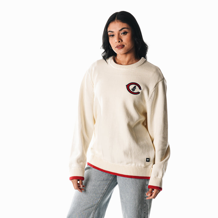 Chicago Cubs 1929 Women's Jacquard Sweater by The Wild Collective Sweatshirts & Hoodies THE WILD COLLECTIVE