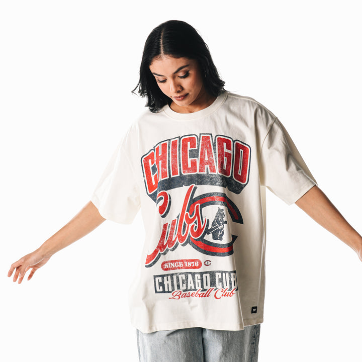 Chicago Cubs 1929 Women's Oversized Short Sleeve Tee by The Wild Collective Short Sleeve Tees THE WILD COLLECTIVE