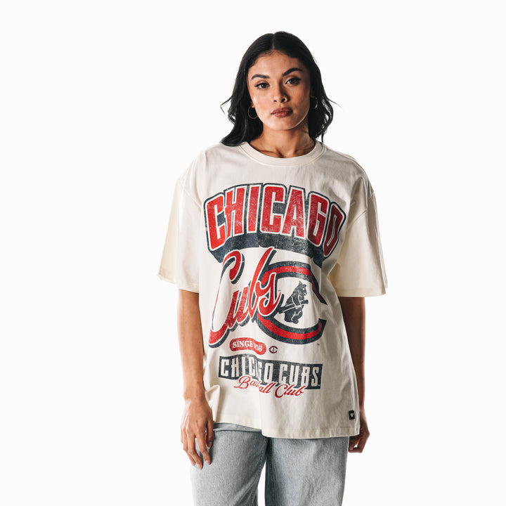 Chicago Cubs 1929 Women's Oversized Short Sleeve Tee by The Wild Collective Short Sleeve Tees THE WILD COLLECTIVE