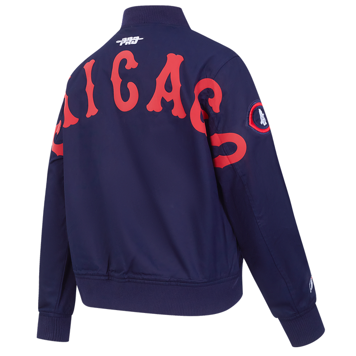 Chicago Cubs 1929 Logo Women's Bomber Jacket by Pro Standard Jackets & Outerwear PRO STANDARD