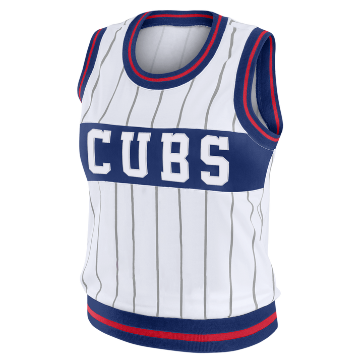 Chicago Cubs Women's Sporty White Tank by Wear by Erin Andrews TANK TOPS WEAR ERIN ANDREWS