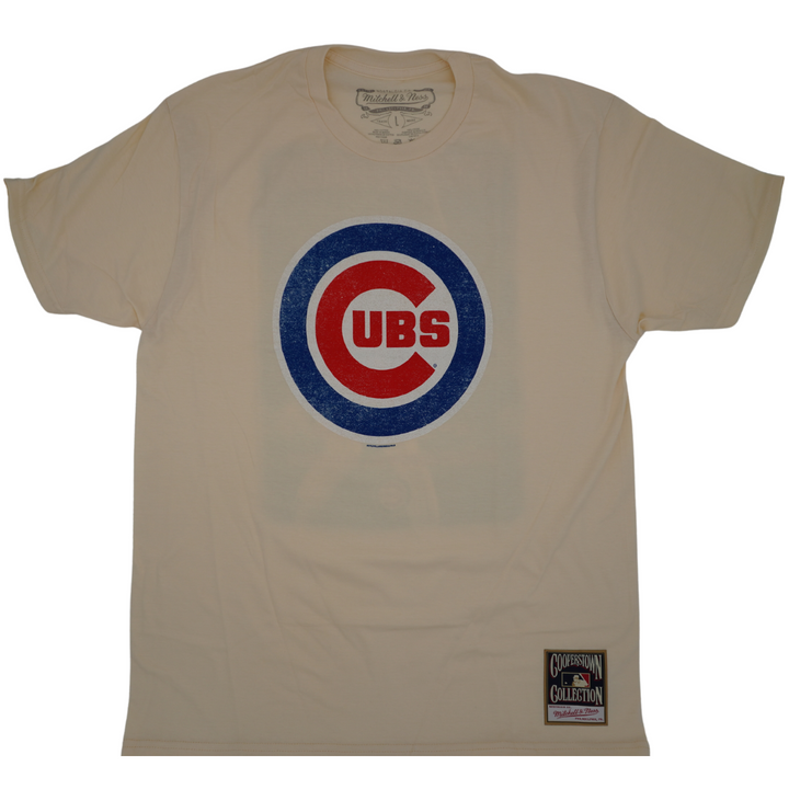 Chicago Cubs Mitchell & Ness Men's Tan Ryne Sandberg Tee by Mitchell & Ness Short Sleeve Tees MITCHELL & NESS