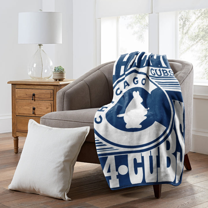 Chicago Cubs 1914 Logo Throw Blanket Blankets NORTHWEST COMPANY