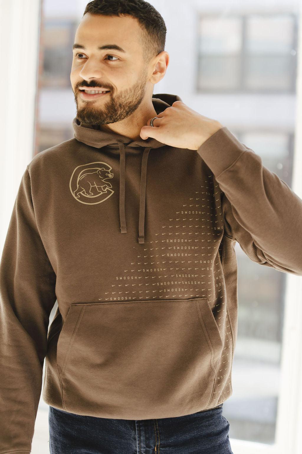 CHICAGO CUBS NIKE MEN'S WALKING BEAR BROWN STATEMENT HOODIE