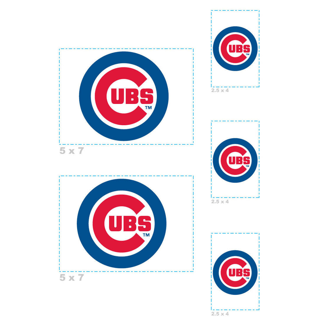 Chicago Cubs - 5 Logo Minis (Mixed Sizes) - Official MLB - Reusable Vinyl Decals