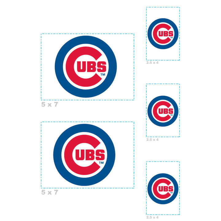 Chicago Cubs - 5 Logo Minis (Mixed Sizes) - Official MLB - Reusable Vinyl Decals