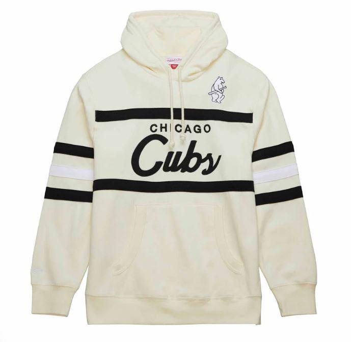 CHICAGO CUBS MITCHELL & NESS MEN'S 1914 HEAD COACH CREAM HOODIE Sweatshirts & Hoodies MITCHELL & NESS