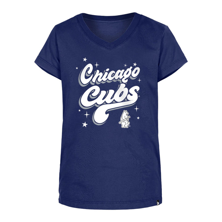 Chicago Cubs New Era Youth 1914 Star V-neck Tee Short Sleeve Tees NEW ERA CAP COMPANY INC