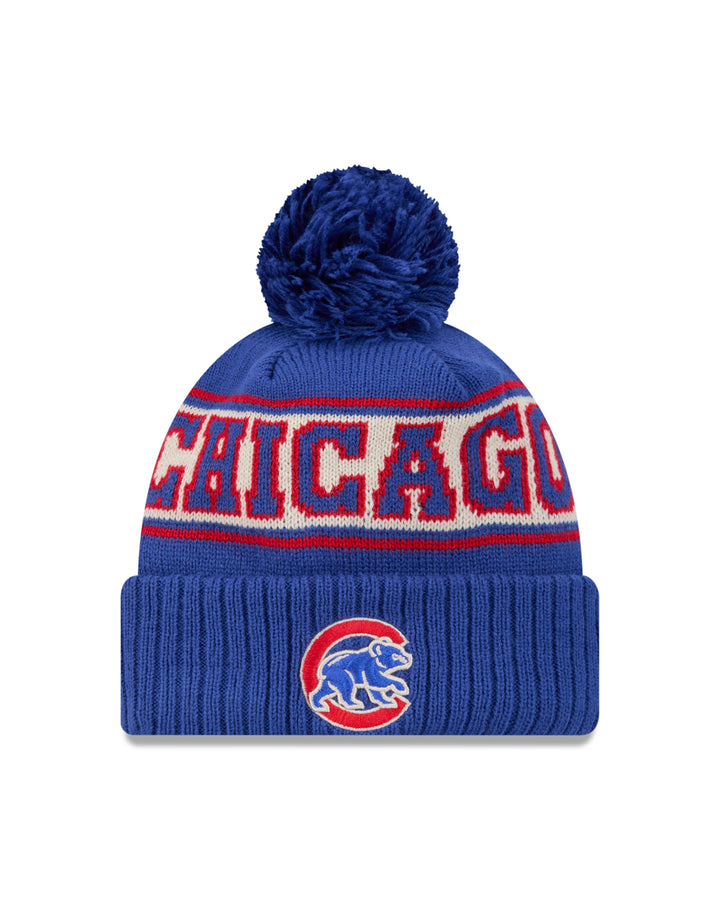 Chicago Cubs Walking Bear Retro Royal Blue Knit Pom Pom Knits NEW ERA CAP COMPANY INC