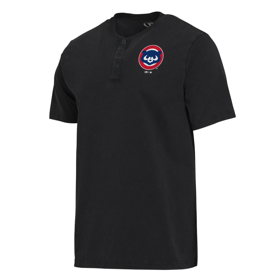 Chicago Cubs 1984 Bear Men's Black Henley Tee by Darius Rucker Short Sleeve Tees DARIUS RUCKER