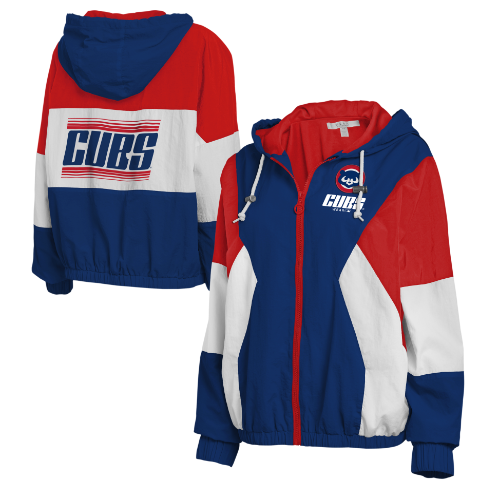 Chicago Cubs Women's 1984 Bear Color Block Windbreaker by WEAR by Erin Andrews Jackets & Outerwear WEAR ERIN ANDREWS