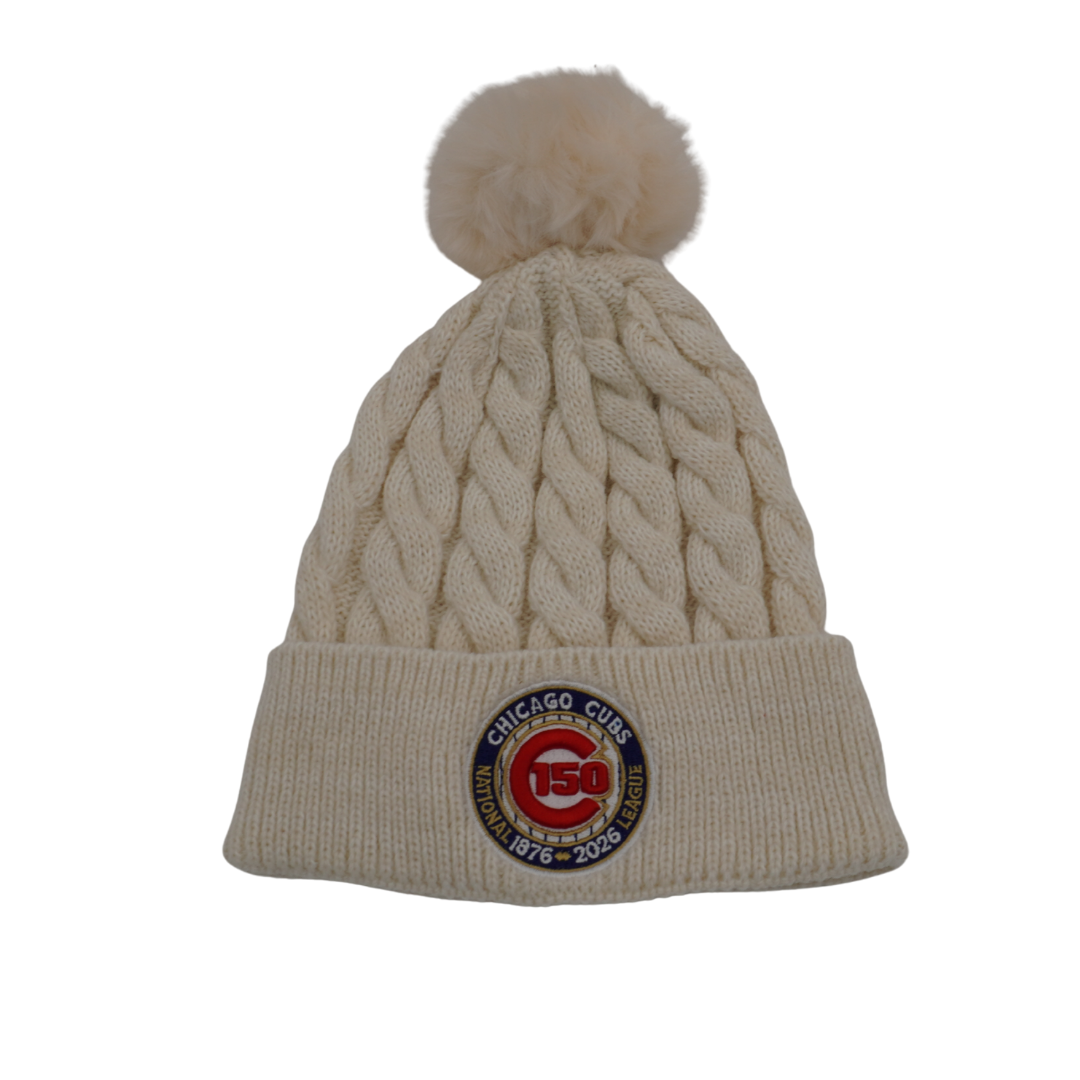 Chicago Cubs 150th Anniversary Cable Knit Beanie by New Era Knit Cap New Era
