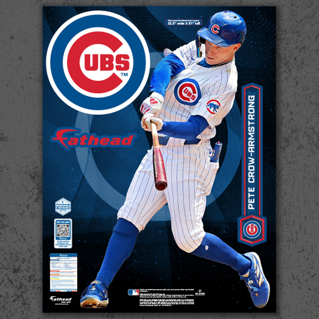 Pete Crow-Armstrong - RealBig Collection - Official MLB - Chicago Cubs - Reusable Vinyl Wall Decals