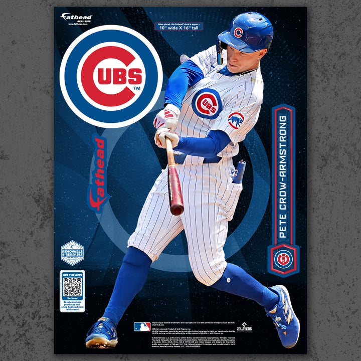 Pete Crow-Armstrong - RealBig Collection - Official MLB - Chicago Cubs - Reusable Vinyl Wall Decals