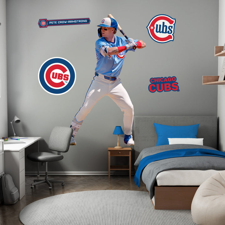 Pete Crow-Armstrong - RealBig Alternate Jersey Collection - Official MLB - Chicago Cubs - Reusable Vinyl Wall Decals