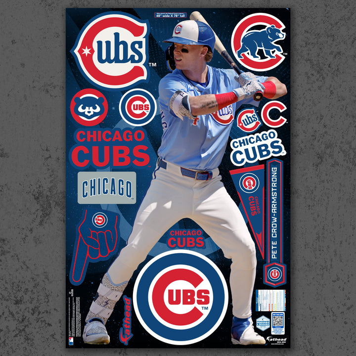 Pete Crow-Armstrong - RealBig Alternate Jersey Collection - Official MLB - Chicago Cubs - Reusable Vinyl Wall Decals