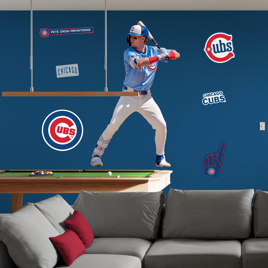 Pete Crow-Armstrong - RealBig Alternate Jersey Collection - Official MLB - Chicago Cubs - Reusable Vinyl Wall Decals