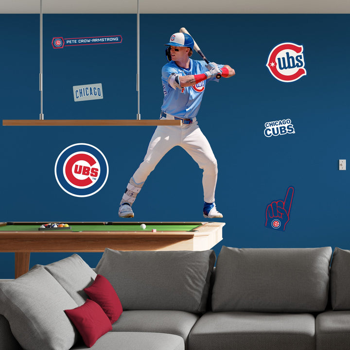 Pete Crow-Armstrong - RealBig Alternate Jersey Collection - Official MLB - Chicago Cubs - Reusable Vinyl Wall Decals