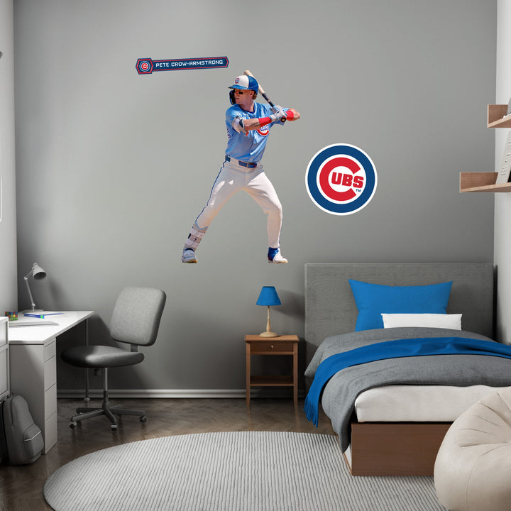 Pete Crow-Armstrong - RealBig Alternate Jersey Collection - Official MLB - Chicago Cubs - Reusable Vinyl Wall Decals