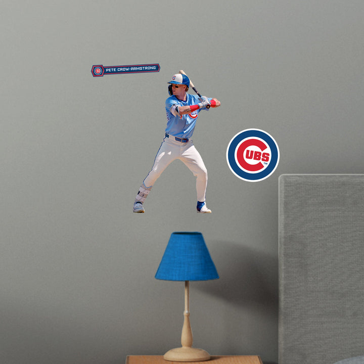 Pete Crow-Armstrong - RealBig Alternate Jersey Collection - Official MLB - Chicago Cubs - Reusable Vinyl Wall Decals