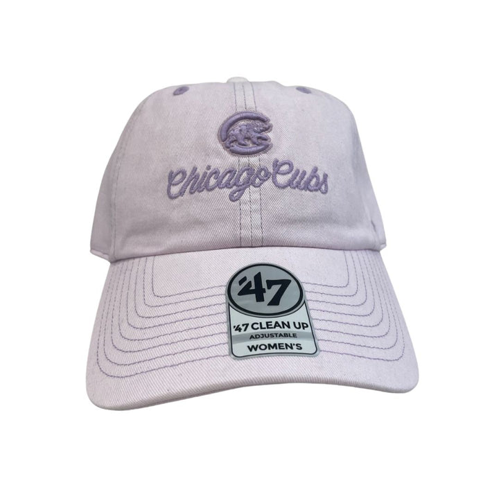 CHICAGO CUBS '47 WOMEN'S WALKING BEAR LOGO LAVENDER ADJUSTABLE CAP Caps 47 BRAND