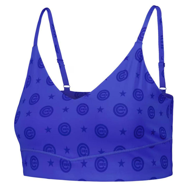 CHICAGO CUBS TEREZ WOMEN'S BULLSEYE BLUE SPORTS BRA