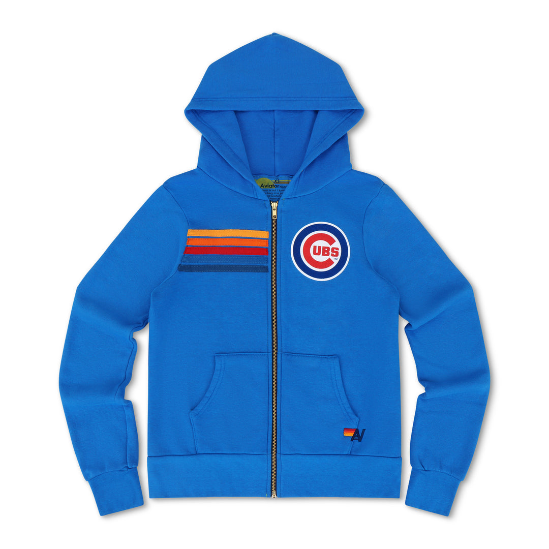 Chicago Cubs Logo Full-Zip Hoodie in Royal Blue by Aviator Nation Sweatshirts &amp; Hoodies Aviator Nation