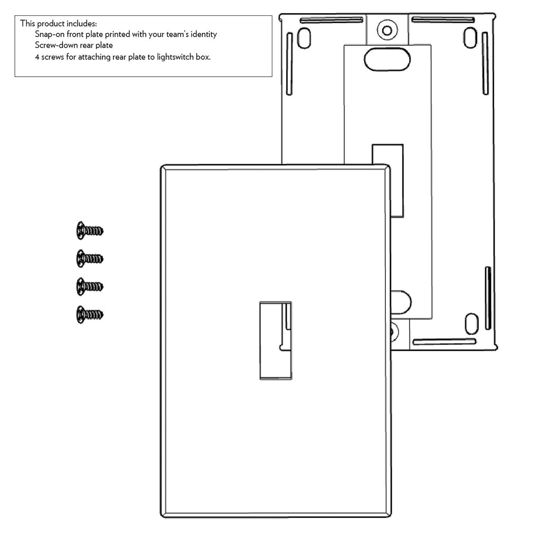 Chicago Cubs 1911-1912 - Cooperstown Collection Pinstripe Hidden-Screw Light Switch Plate Light Switch Plates Keyscaper