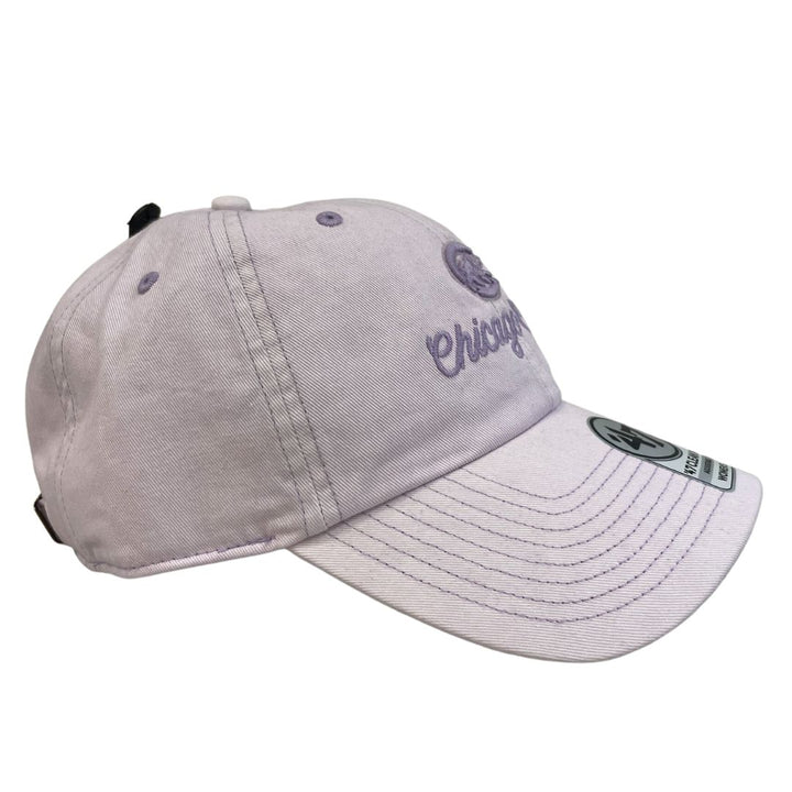 CHICAGO CUBS '47 WOMEN'S WALKING BEAR LOGO LAVENDER ADJUSTABLE CAP Caps 47 BRAND