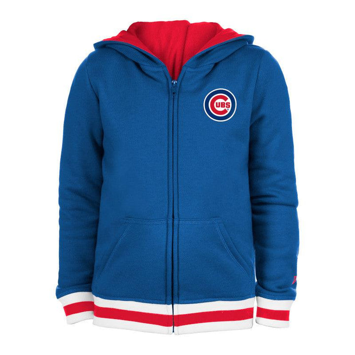 CHICAGO CUBS NEW ERA YOUTH C LOGO BLUE ZIP HOODIE