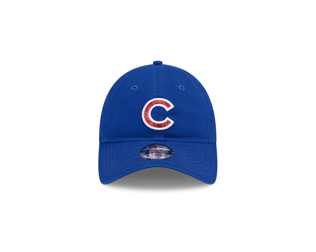 Chicago Cubs New Era Youth C Logo 9TWENTY Glitter Cap