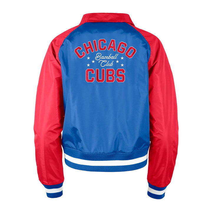 CHICAGO CUBS NEW ERA WOMEN'S RED AND BLUE COACH JACKET