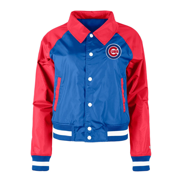 CHICAGO CUBS NEW ERA WOMEN'S RED AND BLUE COACH JACKET Jackets & Outerwear NEW ERA CAP COMPANY INC