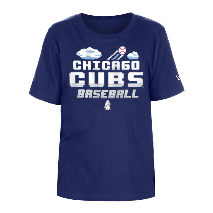 Chicago Cubs New Era Youth 1914 Pixel Script Navy Tee Short Sleeve Tees NEW ERA CAP COMPANY INC