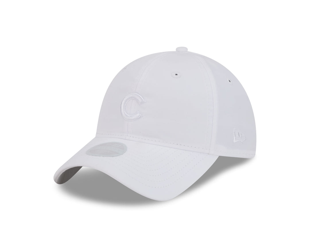 CHICAGO CUBS NEW ERA WOMEN'S WHITE C LOGO ADJUSTABLE PONYTAIL CAP