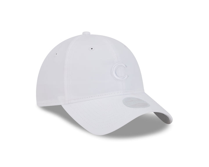 CHICAGO CUBS NEW ERA WOMEN'S WHITE C LOGO ADJUSTABLE PONYTAIL CAP