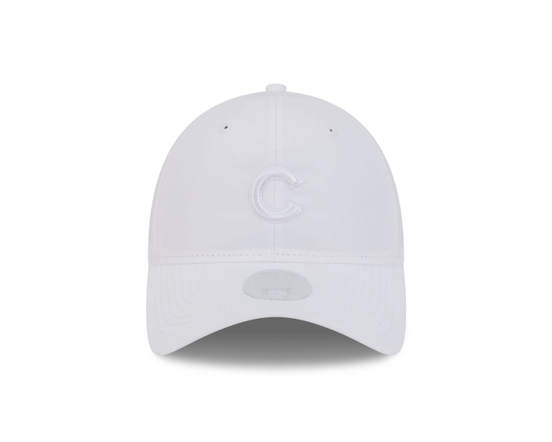 CHICAGO CUBS NEW ERA WOMEN'S WHITE C LOGO ADJUSTABLE PONYTAIL CAP