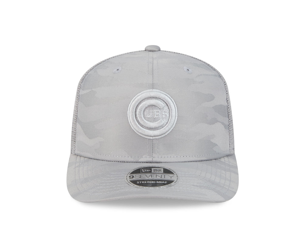 Chicago Cubs New Era Bullseye Logo Silver Grey Camo 9SEVENTY Snapback Cap Caps NEW ERA CAP COMPANY