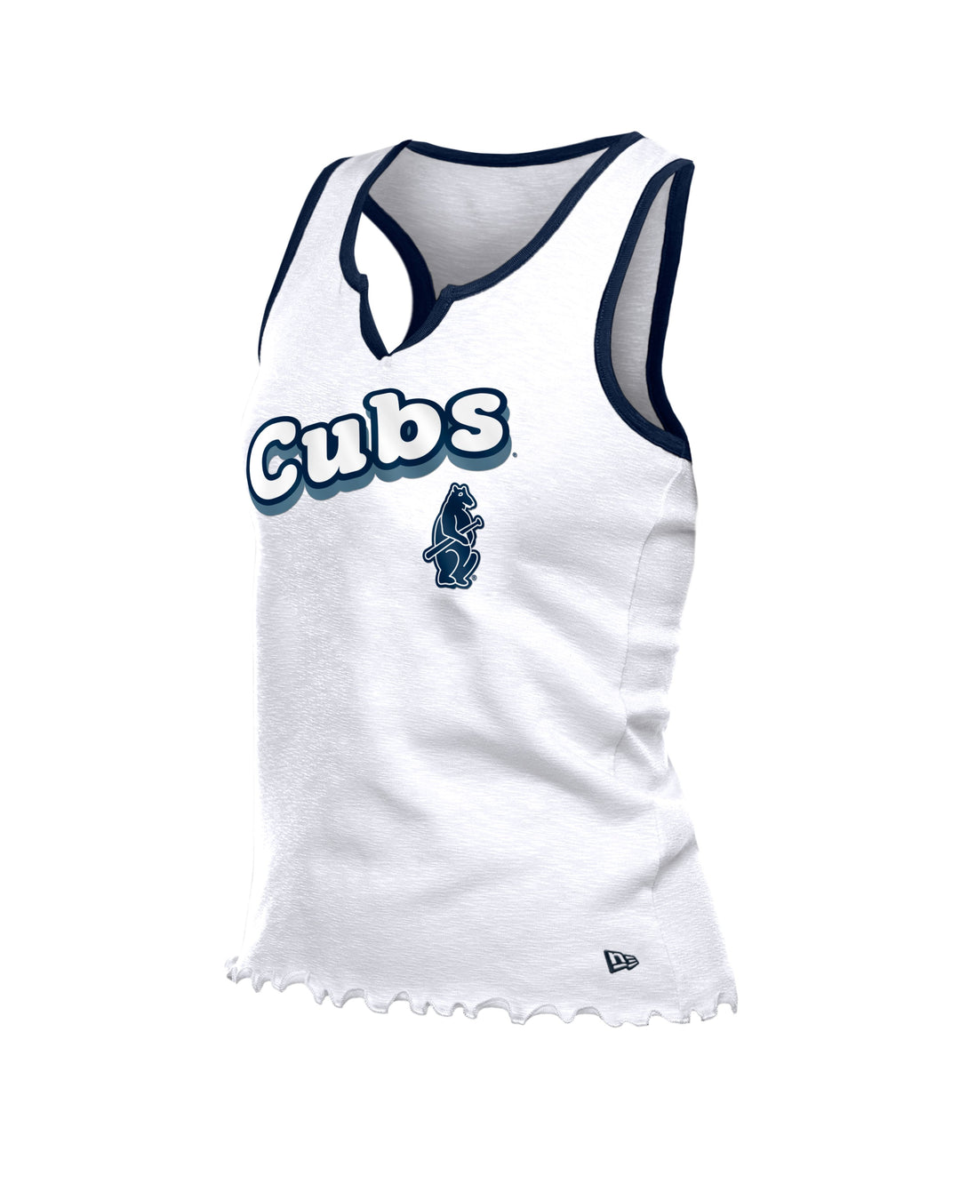Chicago Cubs 1914 Women's White Notch Tank by New Era Women's Tank Top New Era